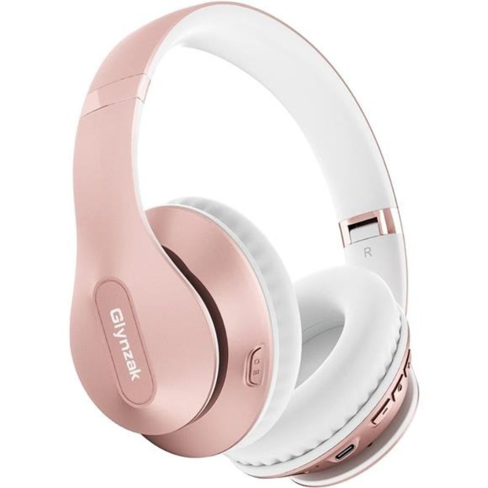 Wireless Bluetooth Pink Headphones - Crystal Clear Sound, Built-in Mic